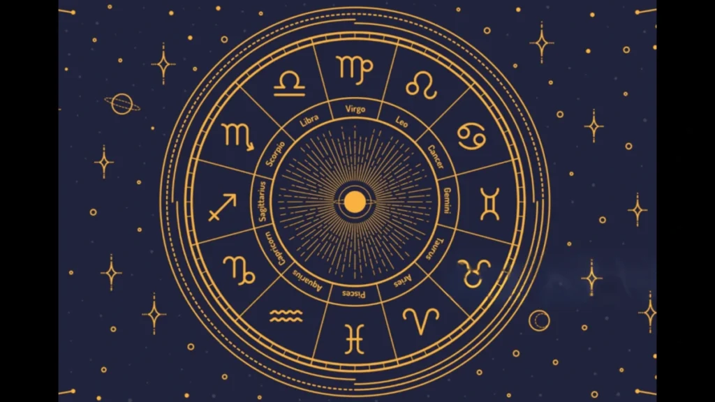 Daily horoscope for February 9, 2026 showing zodiac signs and planetary influences