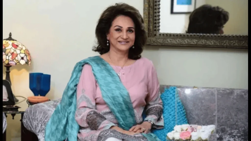 Bushra Ansari Reveals Panic Attacks Before Marriage Bushra Ansari smiling warmly while sitting in a cozy living room setting with elegant décor and soft lighting.