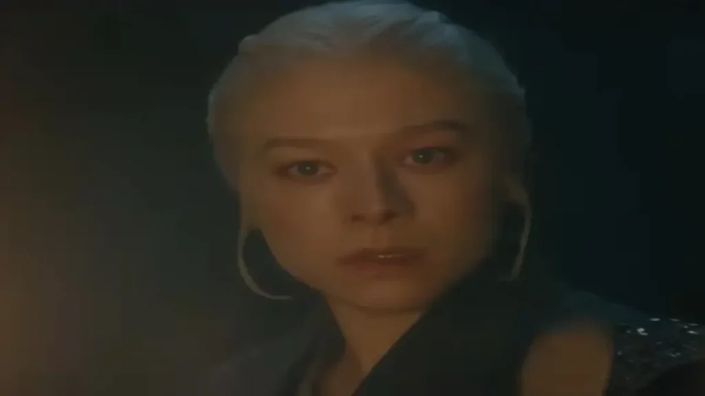 House of the Dragon Season 3 teaser showing dragon rider silhouette over fire-lit battlefield