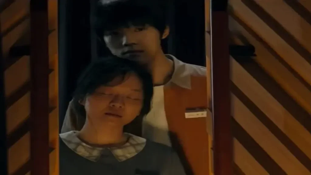 Scene from Pavane Netflix trailer showing two characters in an intimate, emotionally tense