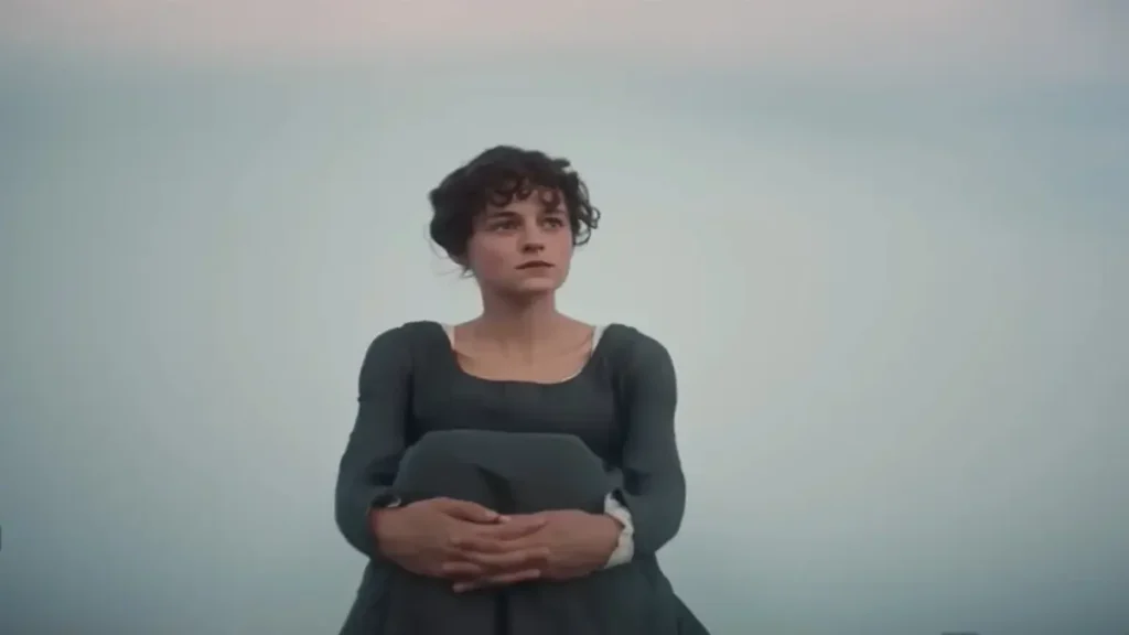 Pride and Prejudice Netflix teaser scene featuring period drama character in minimalist setting