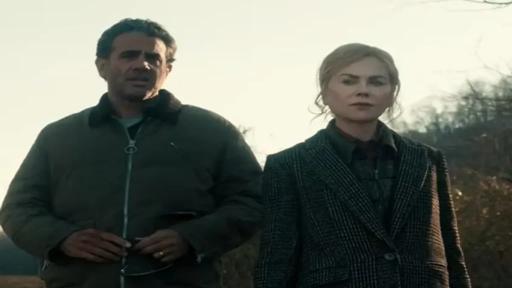 Scarpetta: A Powerful New Crime Drama on Prime Video. Two main characters standing outdoors in a tense scene from the Scarpetta Official Trailer on Prime Video.