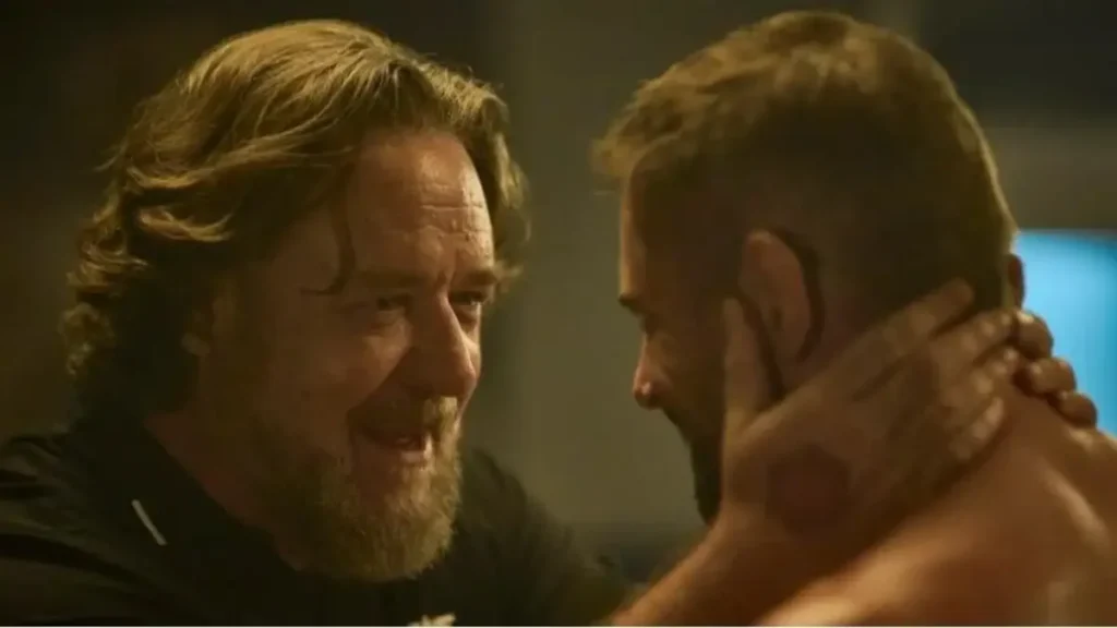 Beast 2026 movie trailer scene featuring Russell Crowe in intense survival setting