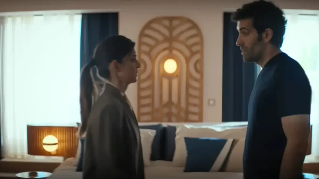 Gangs of Galicia Season 2 scene featuring Ana and Daniel confronting each other in Netflix crime drama