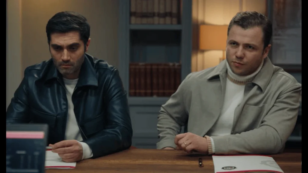 Altay and Korkut in an intense meeting scene from Teşkilat discussing a critical mission