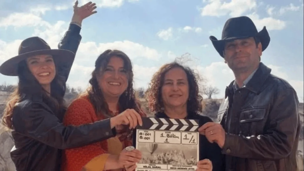 Cappadocia Romance Meets TV Star: Sinem Ünsal & Ozan Akbaba Sinem Ünsal and Ozan Akbaba filming romantic honeymoon scenes in Cappadocia for GoTürkiye campaign