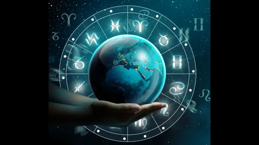 20 April 2026 horoscope zodiac wheel with astrology symbols