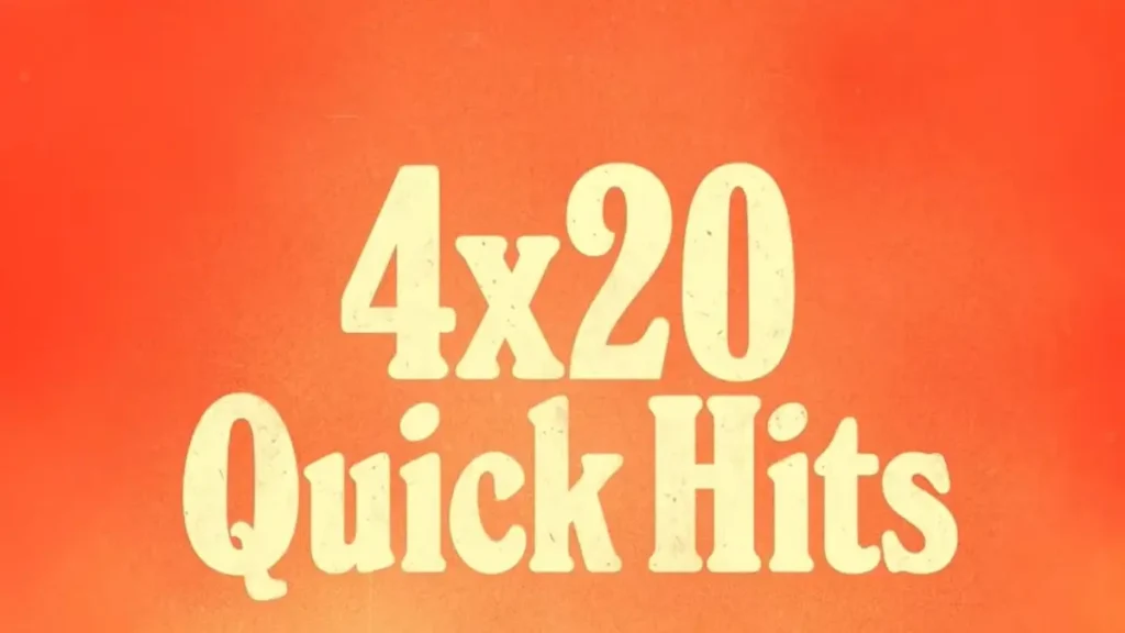 4x20 Quick Hits Hulu trailer title screen with bold typography