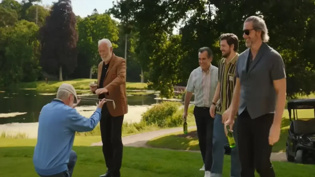 Finnegan’s Foursome 2026 cast playing golf in scenic outdoor setting