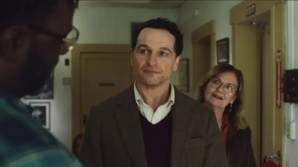 Widow’s Bay teaser scene showing tense character interaction in hallway