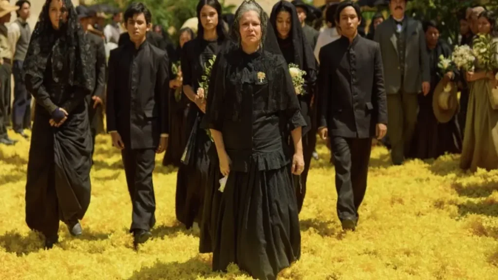 One Hundred Years of Solitude: Part Two Teaser Signals Netflix’s Most Ambitious Latin American Drama Yet Funeral scene from One Hundred Years of Solitude Part Two Netflix teaser