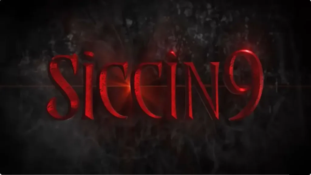 Siccin 9 official horror movie trailer poster with dark red cinematic typography