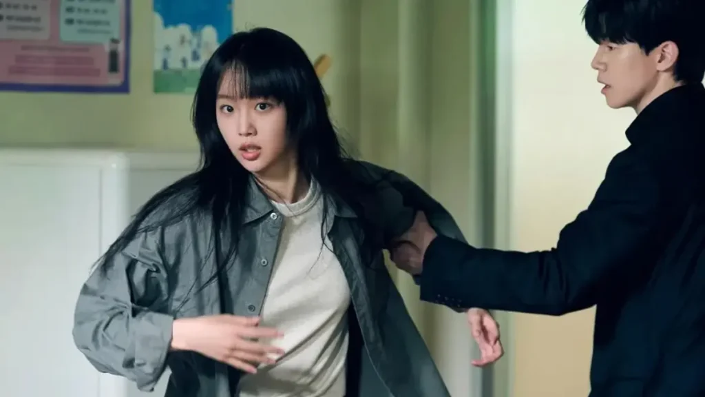 Scene from Netflix’s Teach You a Lesson teaser showing two students during a tense school confrontation.