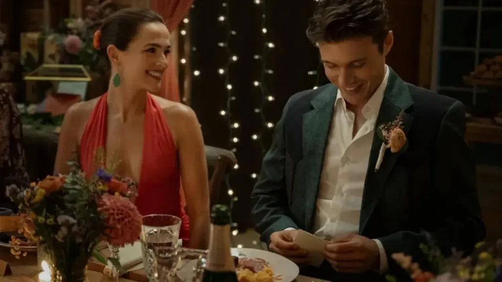 Voicemails for Isabelle Official Trailer Review: Netflix’s Most Intimate Romance Drama Yet Couple sharing an emotional moment at a romantic dinner scene in Voicemails for Isabelle official Netflix trailer.
