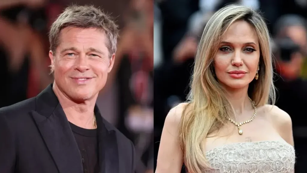 Angelina Jolie and Brad Pitt during separate public appearances amid Château Miraval legal battle
