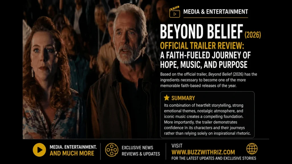 Beyond Belief 2026 official trailer scene featuring key characters during an emotional faith-driven moment.