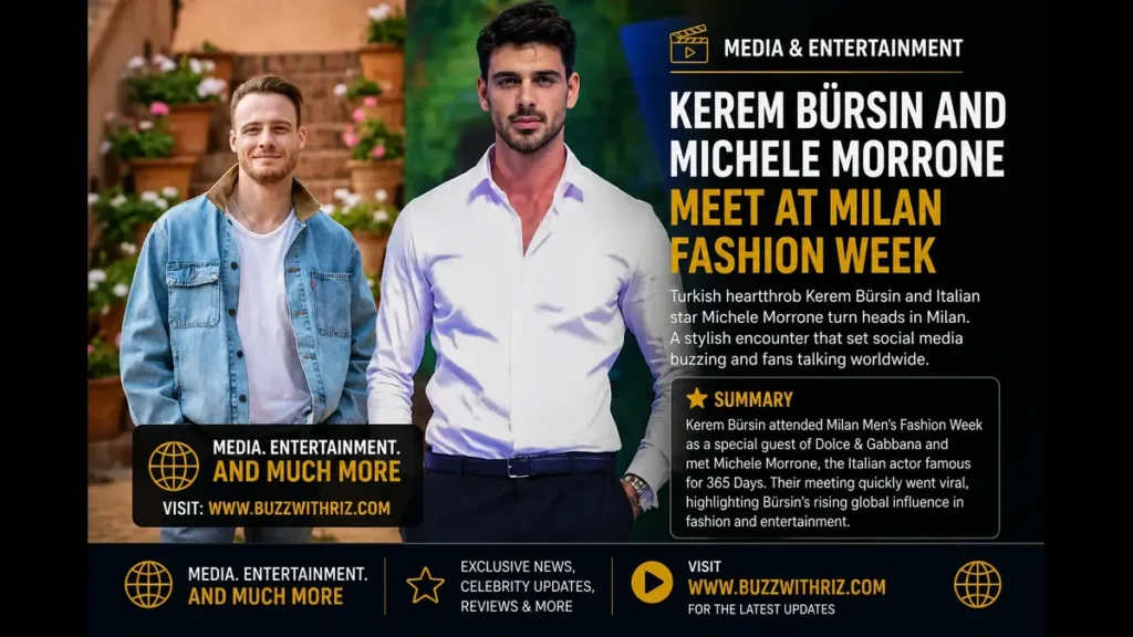 Kerem Bürsin and Michele Morrone Meet at Milan Fashion Week: A Celebrity Moment That Captured Global Attention Kerem Bürsin and Michele Morrone meeting at Milan Men's Fashion Week 2026