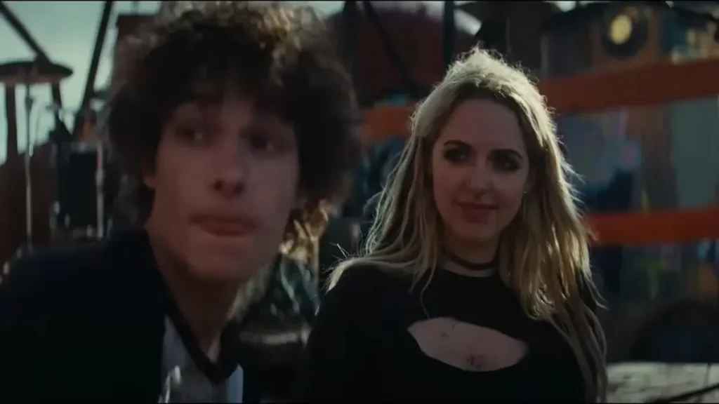 NIMRODS movie trailer scene featuring two young characters in Green Day's upcoming punk-rock comedy film.