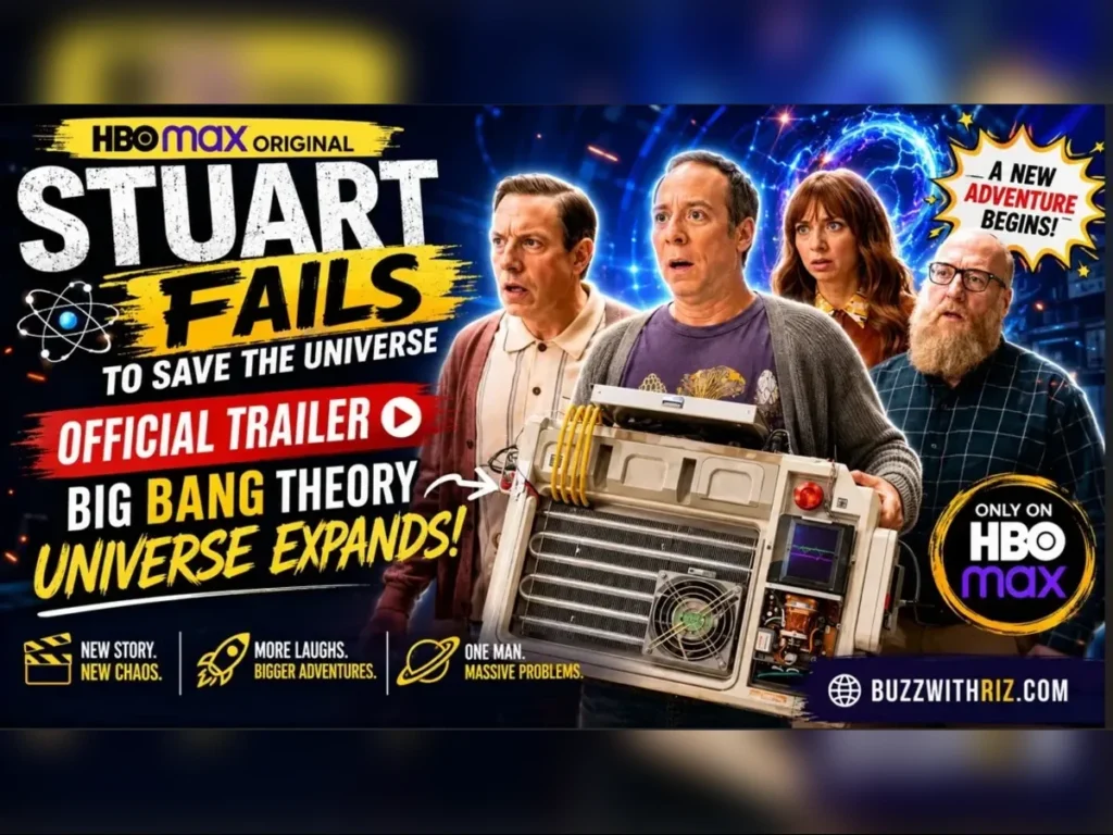Cast members react to a mysterious machine in Stuart Fails to Save the Universe official HBO Max trailer.