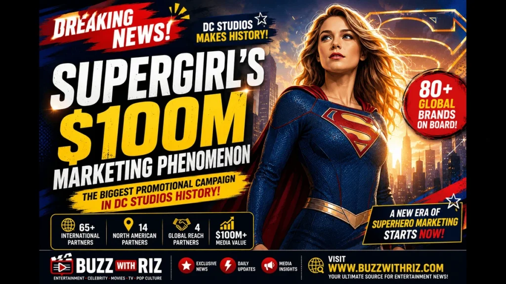 Supergirl’s $100M+ Promotional Campaign Becomes the Largest Brand Partnership Initiative in DC Studios History Supergirl movie promotional campaign featuring Warner Bros DC Studios global brand partnerships worth over $100 million