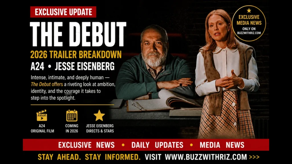 The Debut Trailer Breakdown: Why Jesse Eisenberg’s New A24 Film Could Be One of 2026’s Biggest Surprises Julianne Moore and Paul Giamatti in an intense scene from A24's The Debut (2026)