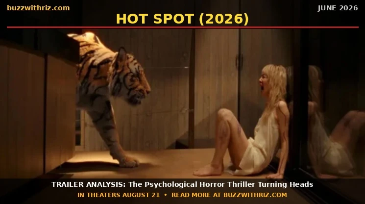 HOT SPOT (2026) Trailer Analysis: The Psychological Horror Thriller Turning Heads Before Its August Release HOT SPOT 2026 trailer scene featuring a terrified woman facing a tiger in a tense psychological horror sequence