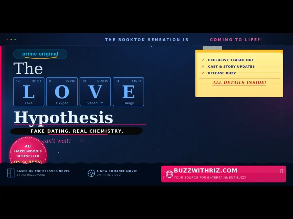 The Love Hypothesis official teaser poster from Prime Video adaptation.