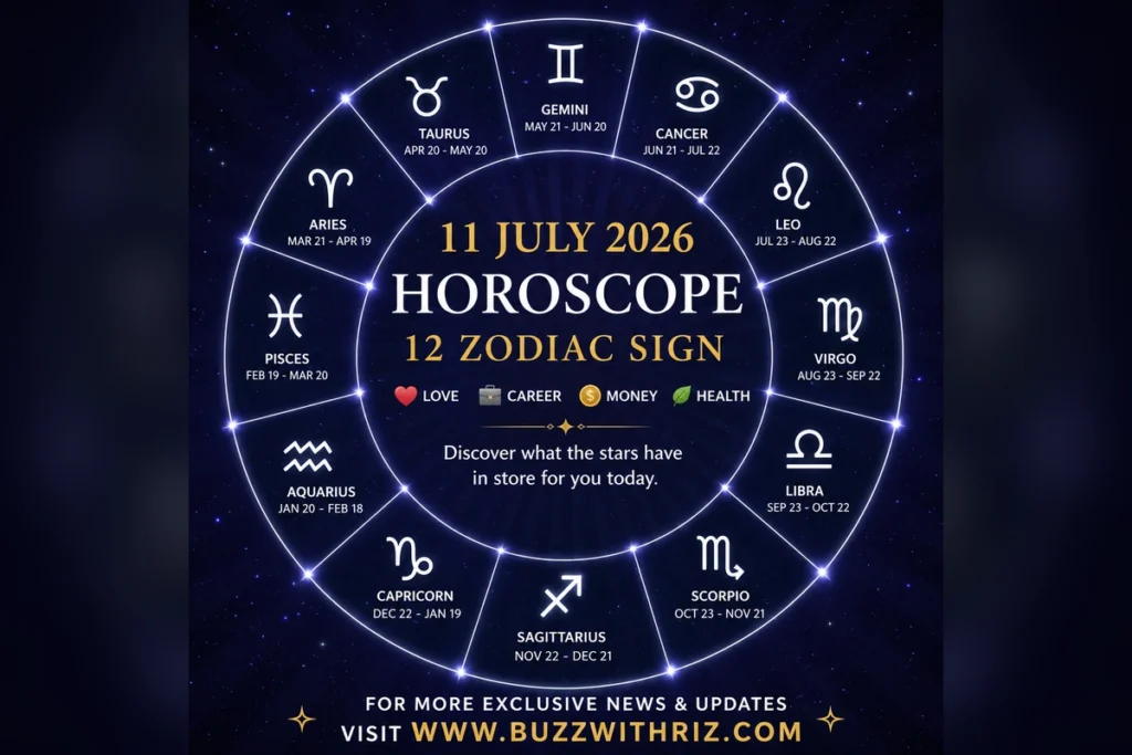 11 July 2026 Horoscope for all 12 zodiac signs with daily love, career, money and health predictions.
