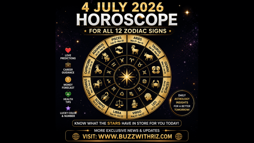 4 July 2026 horoscope predictions for all twelve zodiac signs