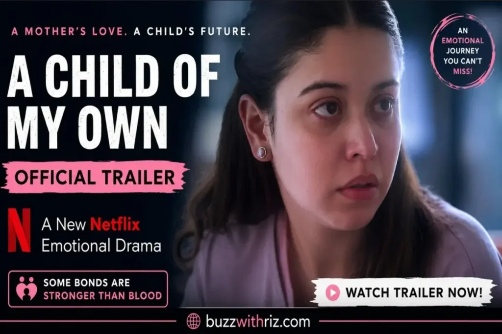 A Child of My Own official trailer scene featuring the lead character in an emotional moment from the Netflix family drama.