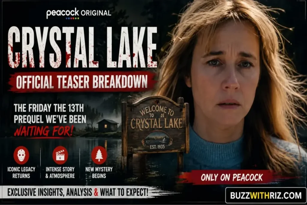 Crystal Lake Official Teaser showing an emotional character in Peacock's Friday the 13th prequel series.