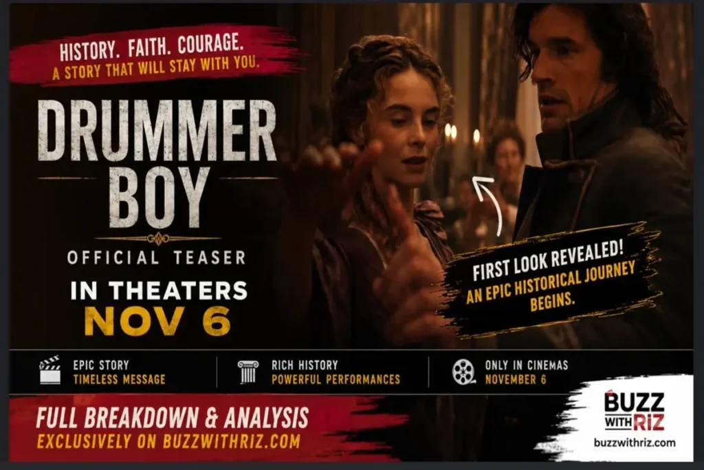 Drummer Boy Official Teaser Breakdown: Why Angel Studios’ New Historical Epic Could Be One of 2026’s Biggest Films Drummer Boy official teaser showing two lead characters in a dramatic historical scene from Angel Studios' upcoming 2026 theatrical release.