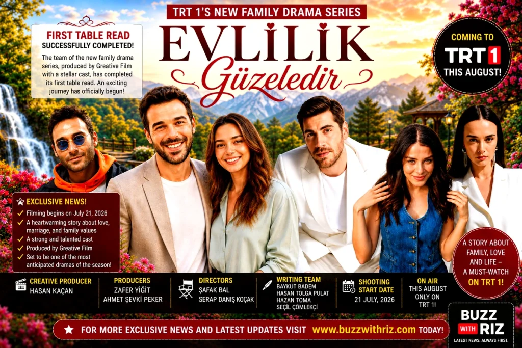 Evlilik Güzeldir Holds Its First Table Read Ahead of TRT 1 Premiere Evlilik Güzeldir cast and production team during the first official table read before filming begins for TRT 1's new Turkish family drama.