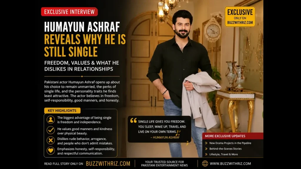 Pakistani actor Humayun Ashraf discusses why he remains unmarried during a recent YouTube interview.