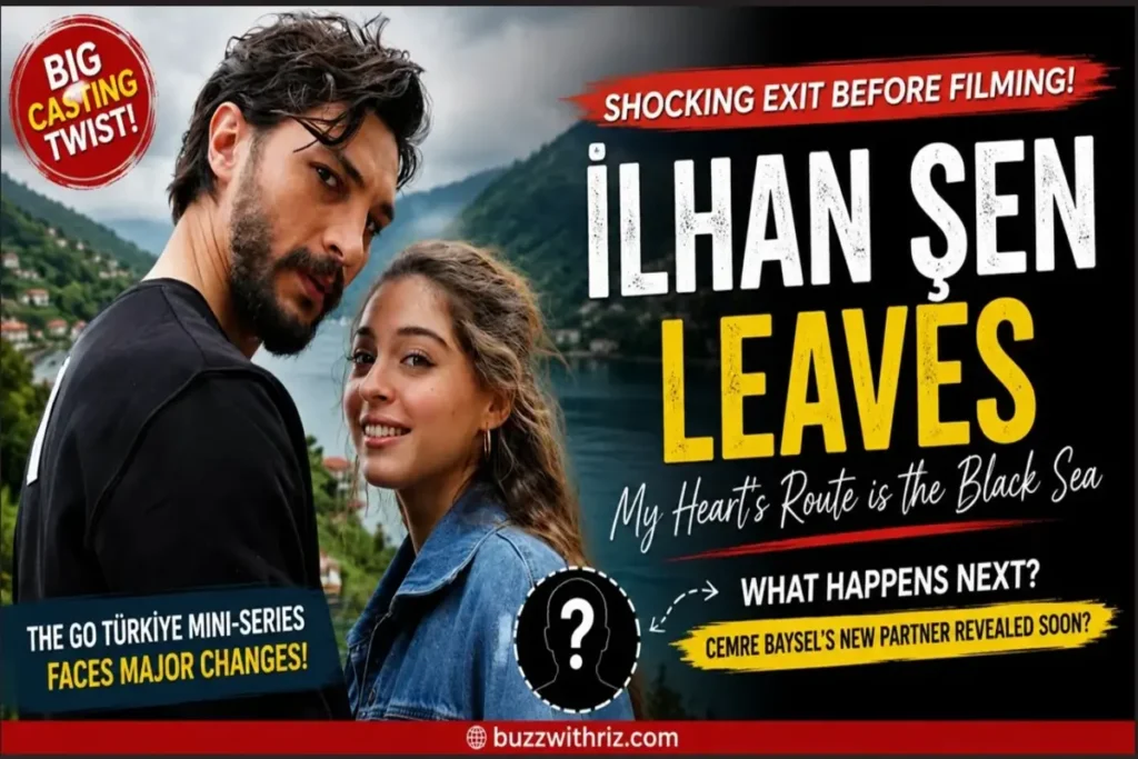 İlhan Şen and Cemre Baysel during the announcement of My Heart's Route is the Black Sea project.