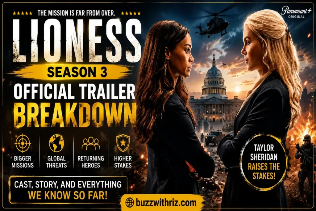 Zoe Saldaña and Nicole Kidman in the Lioness Season 3 Official Trailer, highlighting the high-stakes CIA espionage drama on Paramount+.