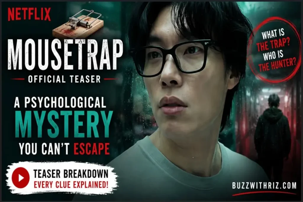 Mousetrap Official Teaser Breakdown: Netflix Introduces a Chilling Psychological Mystery Lead character in the official Mousetrap teaser from Netflix, hinting at a tense psychological mystery.