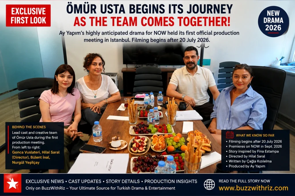 Ay Yapım’s ‘Ömür Usta’ Holds First Official Cast & Creative Meeting Ahead of Filming Lead cast and creative team of Ömür Usta during the official pre-production meeting in Istanbul before filming begins.
