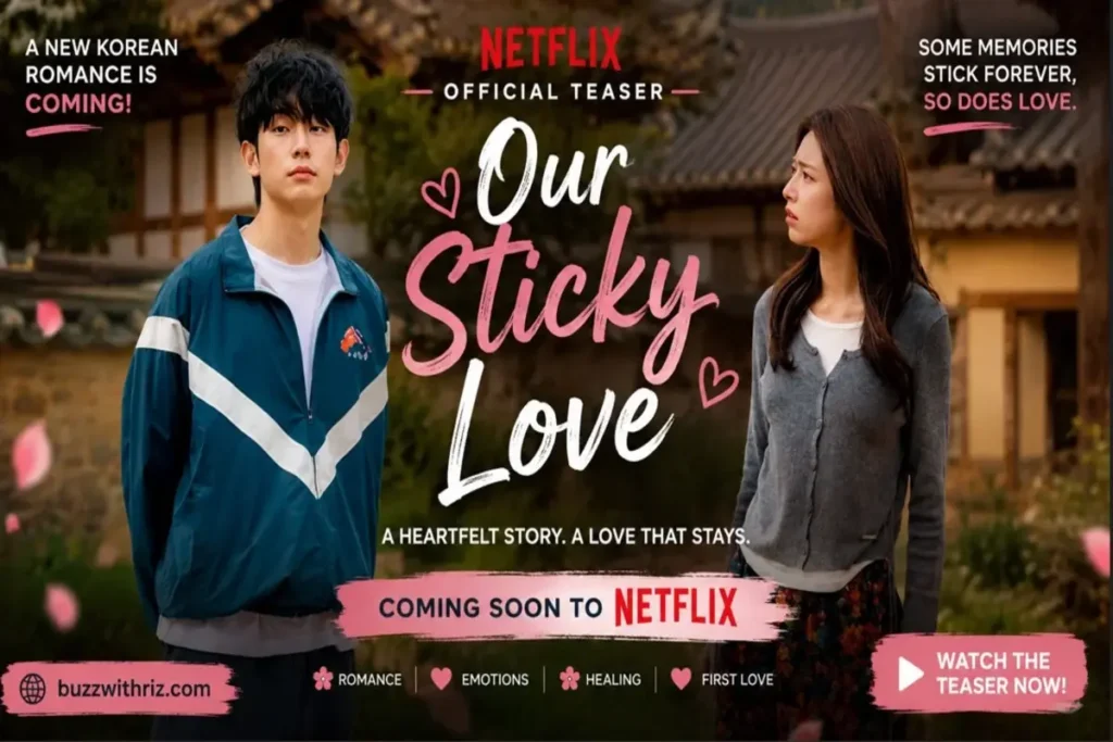 Our Sticky Love official teaser featuring the lead characters in a traditional Korean village on Netflix.