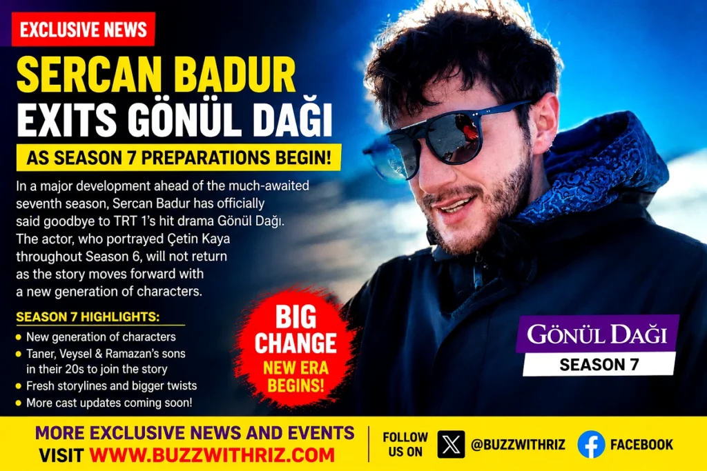 Sercan Badur as Çetin Kaya in Gönül Dağı before his Season 7 departure