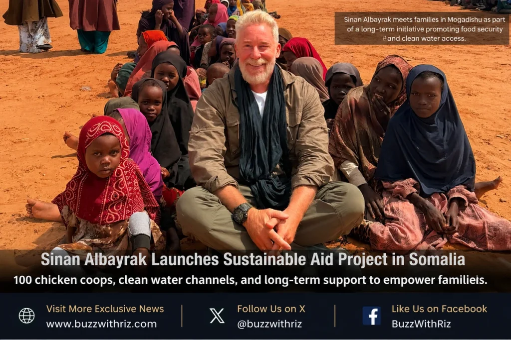Sinan Albayrak Expands Sustainable Humanitarian Mission in Somalia with Long-Term Food Security and Clean Water Initiative Sinan Albayrak visiting families in Mogadishu during a sustainable humanitarian project supporting food security and clean water.