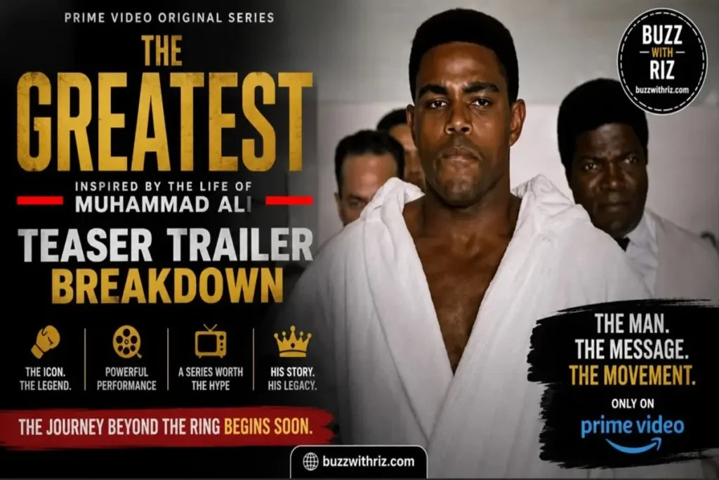 The Greatest Teaser Trailer Breakdown: Prime Video Brings Muhammad Ali’s Extraordinary Legacy to Life The Greatest teaser trailer featuring the actor portraying Muhammad Ali walking confidently before a boxing match.