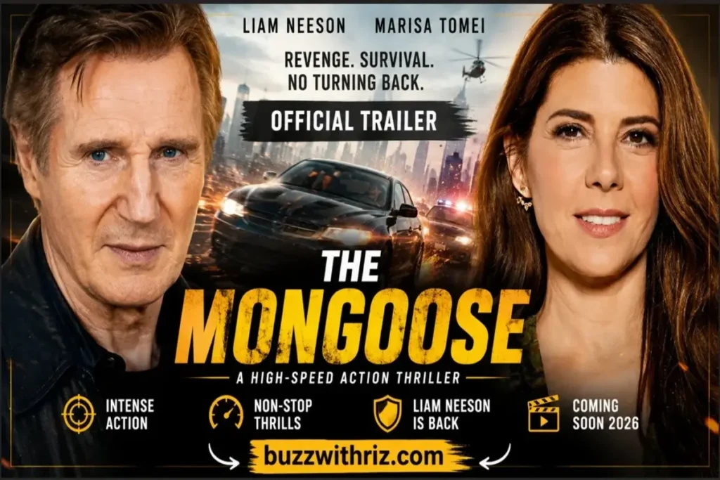 The Mongoose Official Trailer Breakdown: Liam Neeson Returns in a High-Speed Action Thriller Liam Neeson and Marisa Tomei featured in The Mongoose Official Trailer promotional image