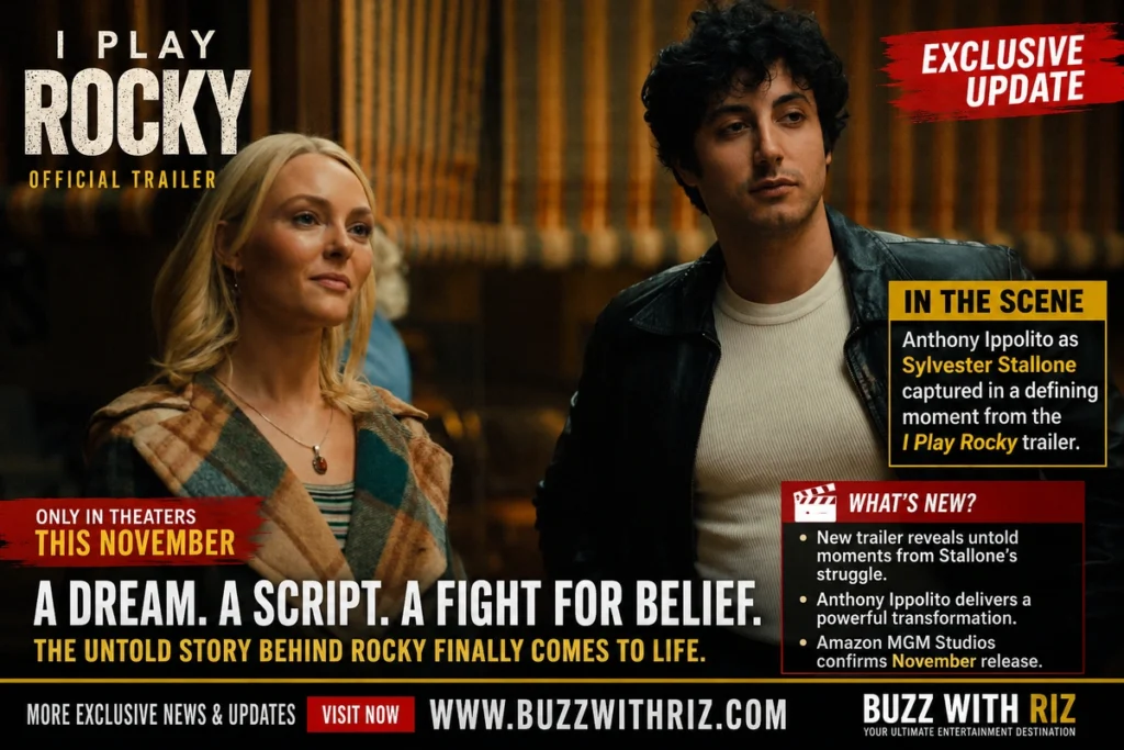 Anthony Ippolito as young Sylvester Stallone in the official trailer for I Play Rocky, the upcoming Amazon MGM Studios biographical drama.