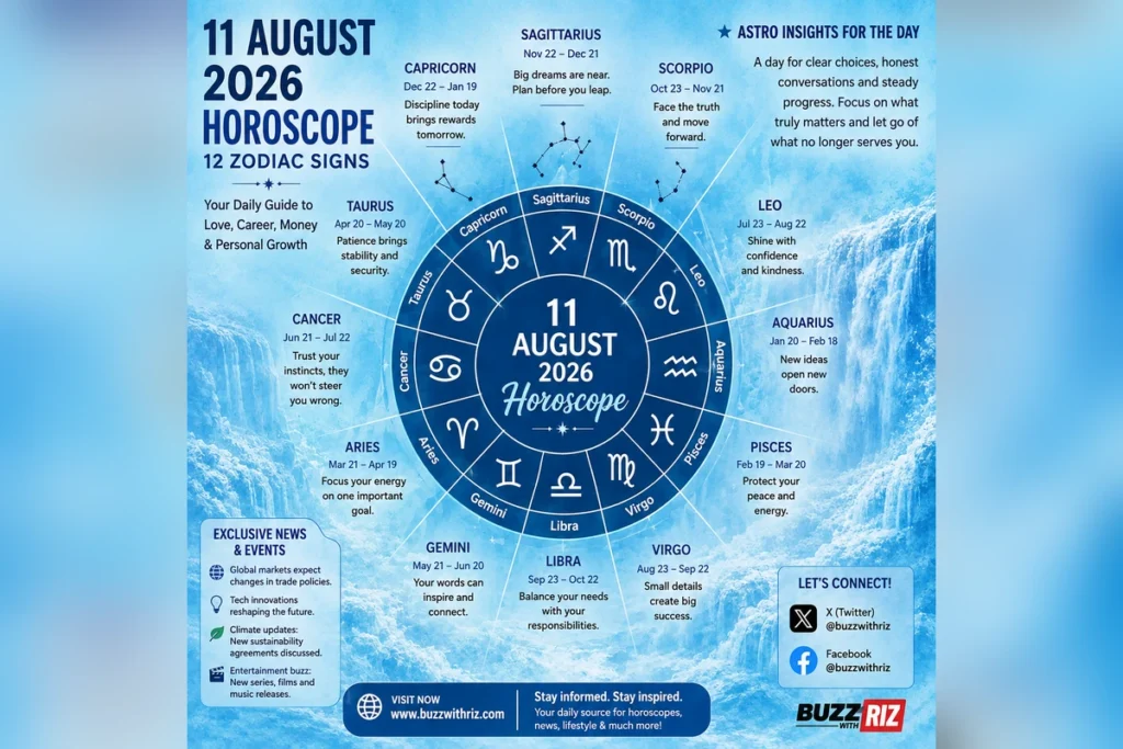 11 August 2026 horoscope and daily predictions for all 12 zodiac signs
