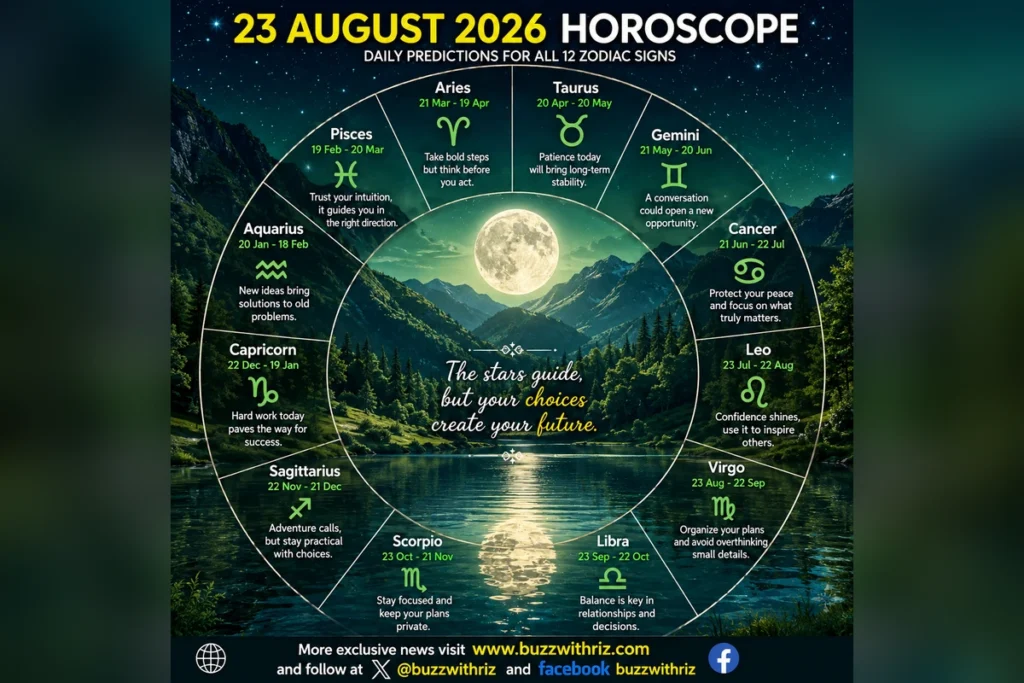 23 August 2026 horoscope for all 12 zodiac signs