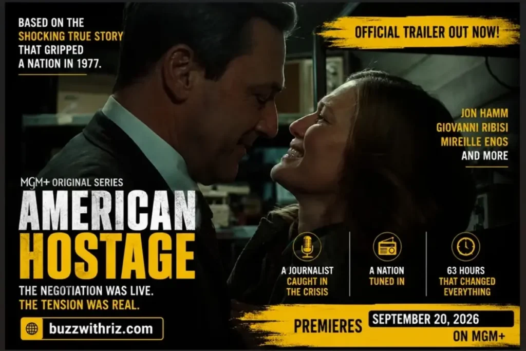 Jon Hamm and Mireille Enos in American Hostage 2026