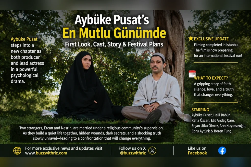 Aybüke Pusat and Halil Babür in the first official still from the Turkish psychological drama En Mutlu Günümde.