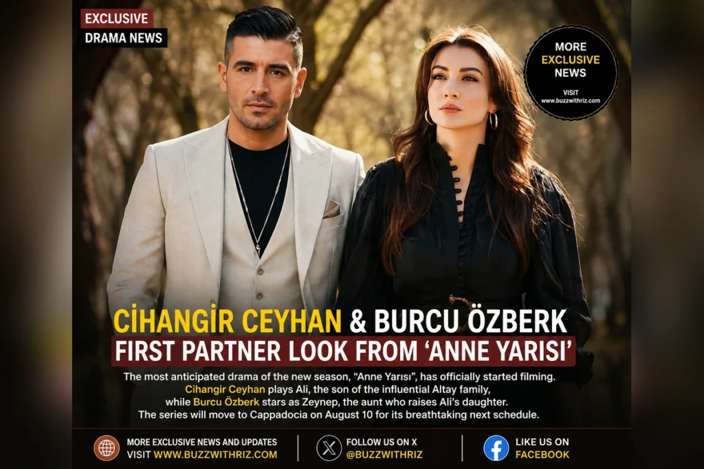 Cihangir Ceyhan and Burcu Özberk share their first official look from the upcoming Turkish drama Anne Yarısı.