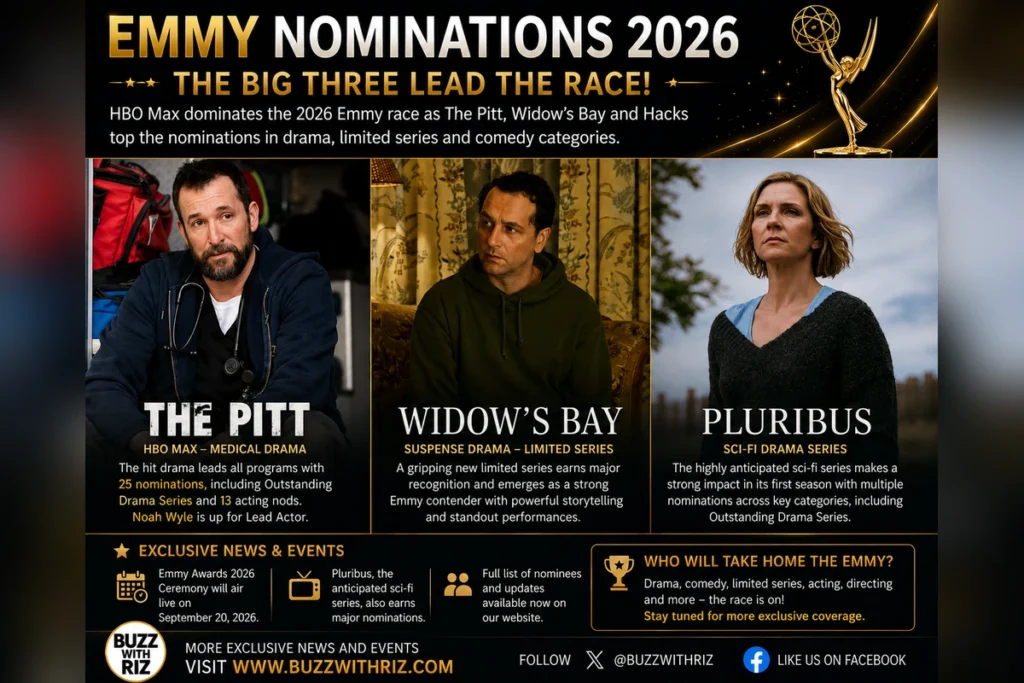 he Pitt and Hacks lead the Emmy Nominations 2026 race